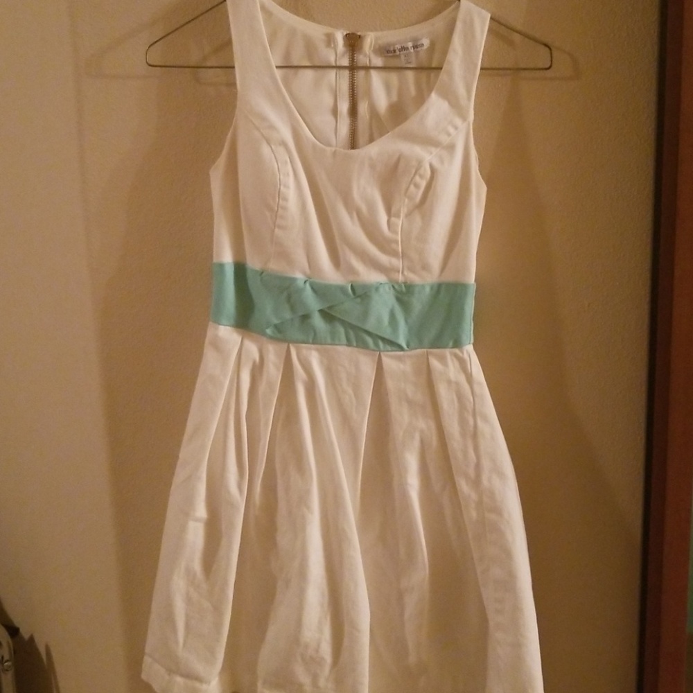 White and Teal Summer Dress